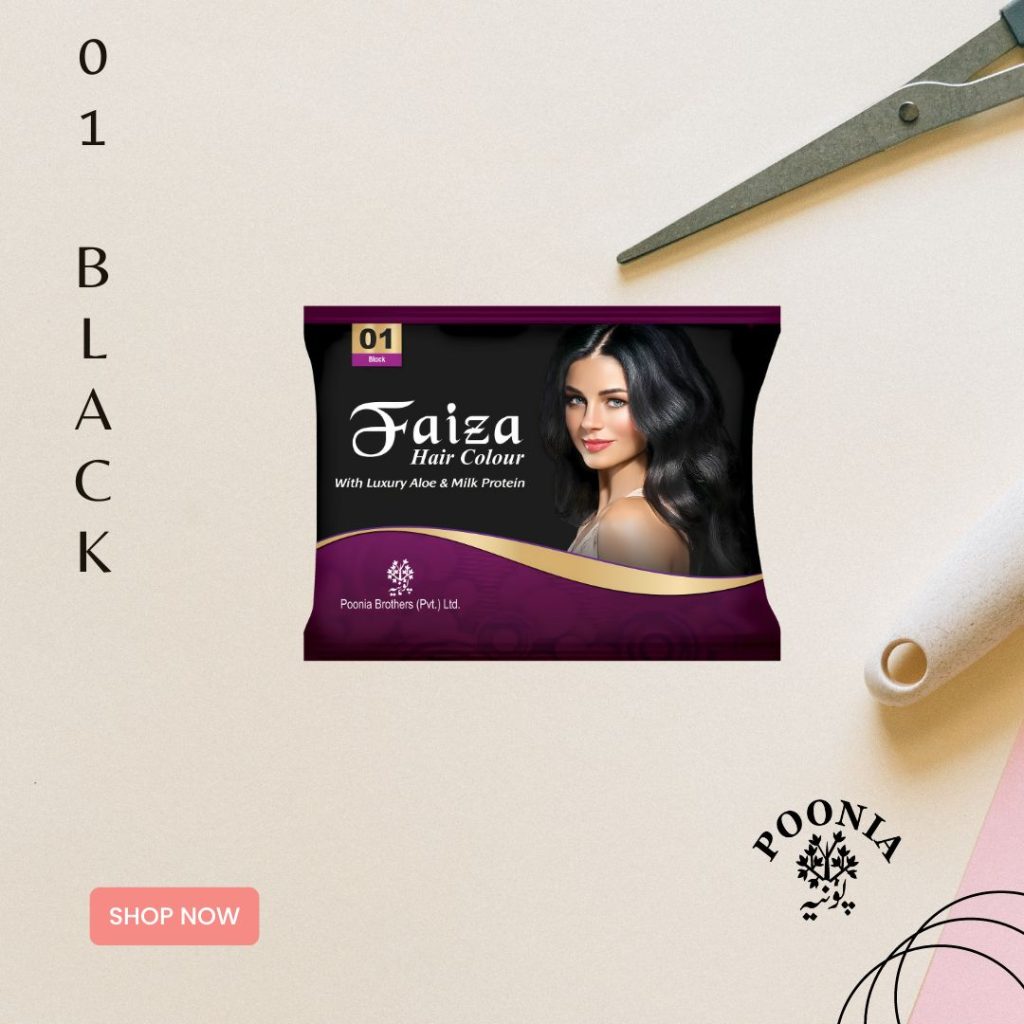 Faiza Hair Color Sachet Pack Black Faiza Beauty Cream