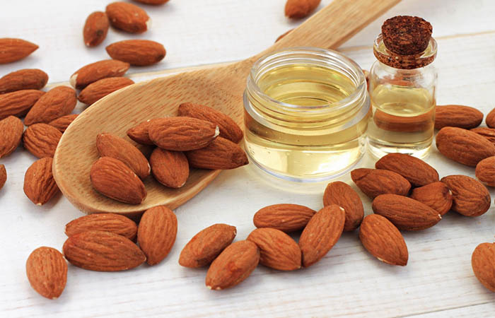 Almond oil for pink lips