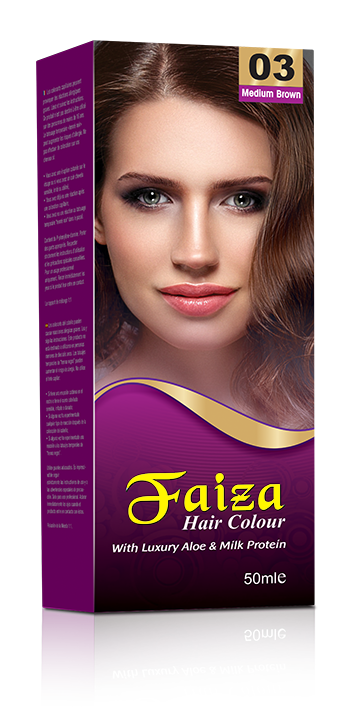 Faiza Hair Colour Medium Brown 03 – Natural medium brown hair dye with long-lasting shine and gray coverage