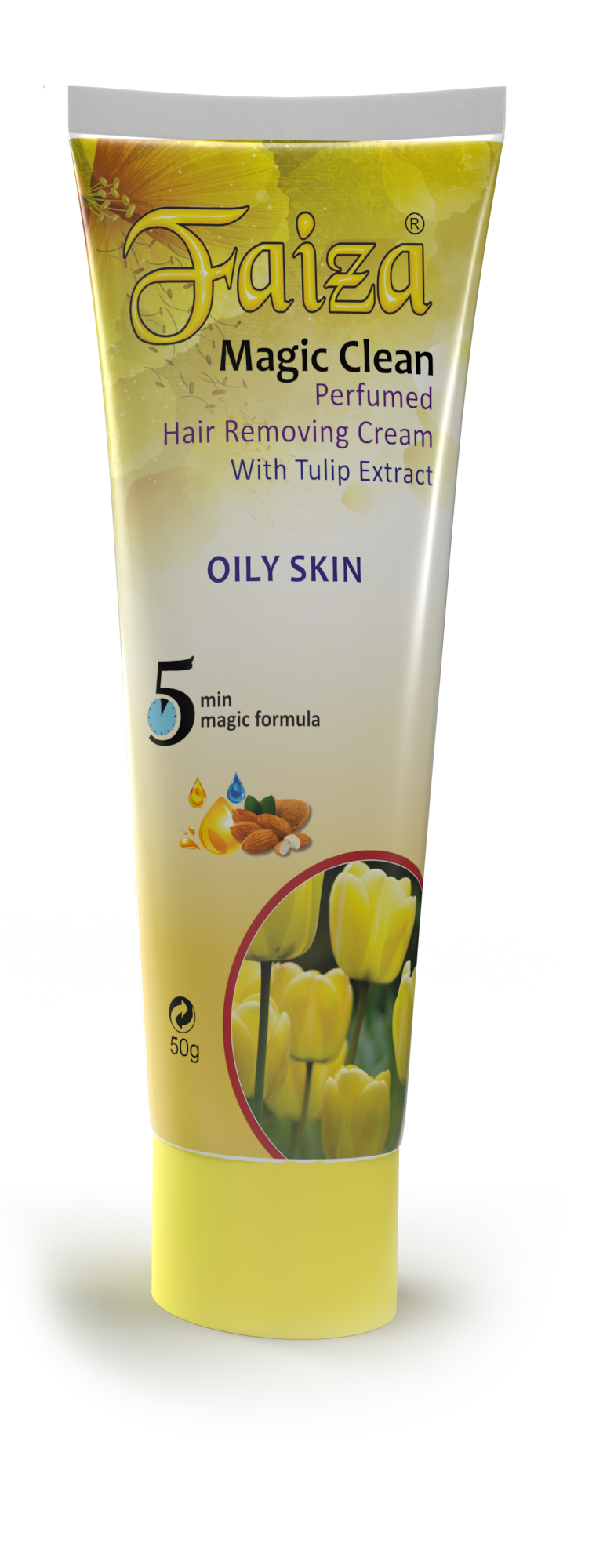 Faiza Hair Removing Cream Tube – Tulip Extract formula for painless and smooth hair removal, enriched with skin hydration and soothing care – 100% Original