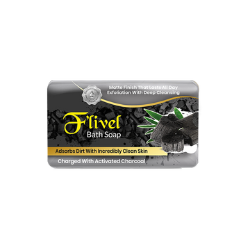 F'LIVEL Bath Soap – Charcoal – 95 Grams & 125 Grams | Deep Cleansing & Detoxifying Body Soap