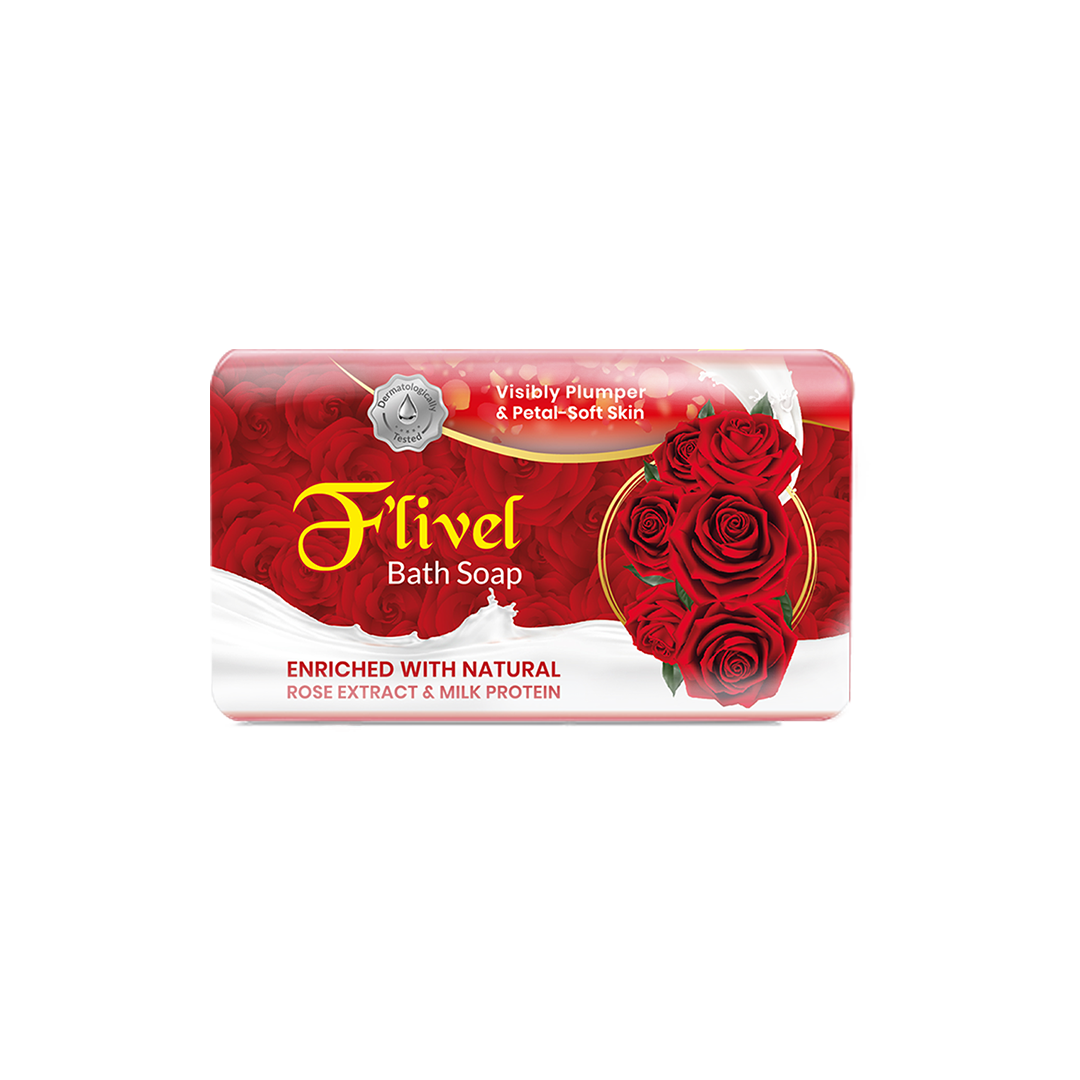 F'LIVEL Bath Soap – Rose Extract – 95 Grams & 125 Grams | Gentle Cleansing & Nourishing Skincare