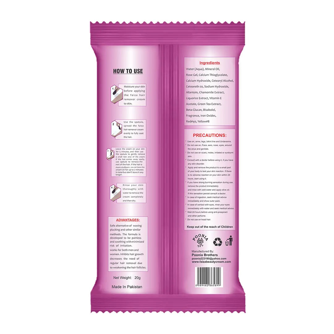 Faiza Hair Removal Cream – Rose Sachet Pack