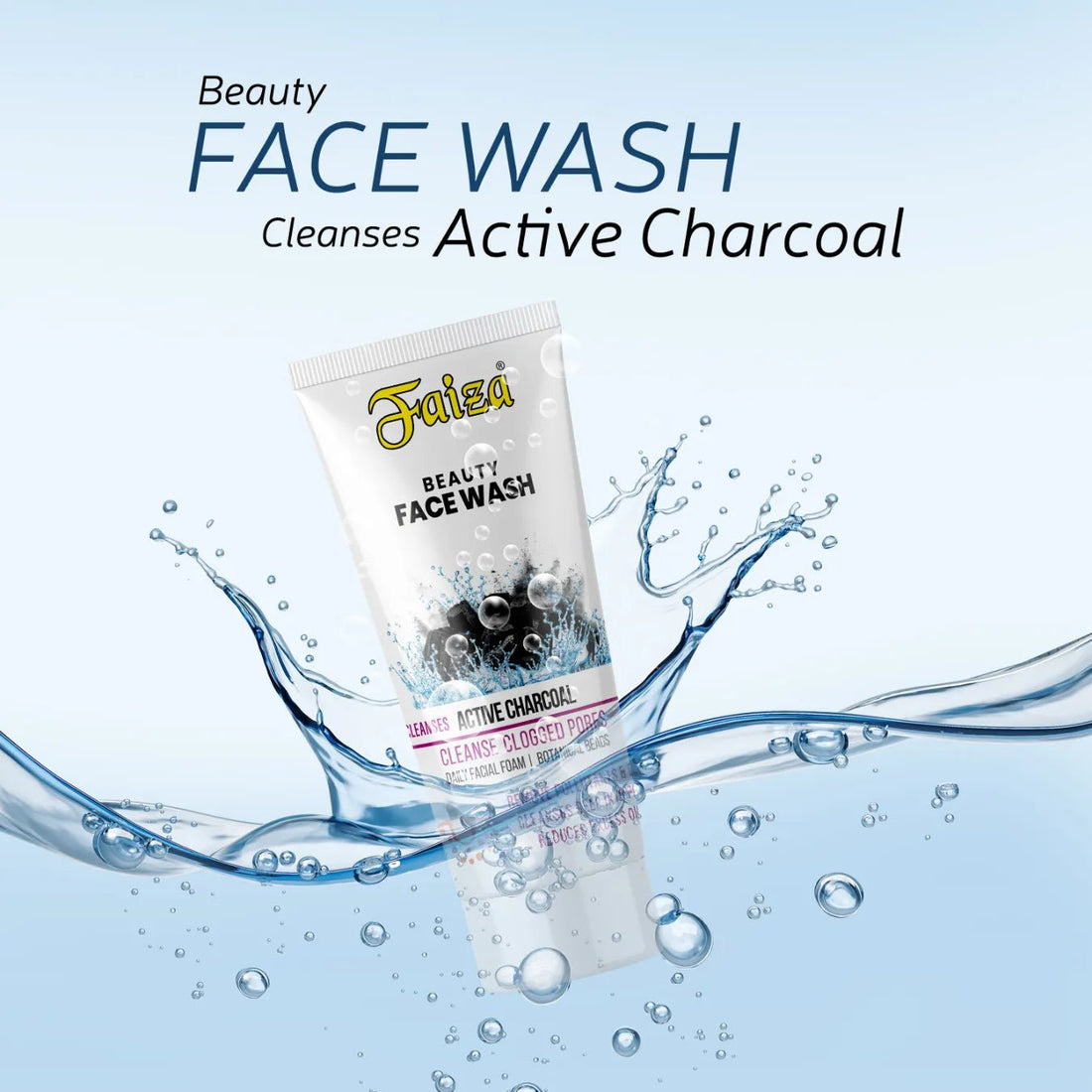 Active Charcoal Face Wash (100ml) - Faiza Beauty Cream