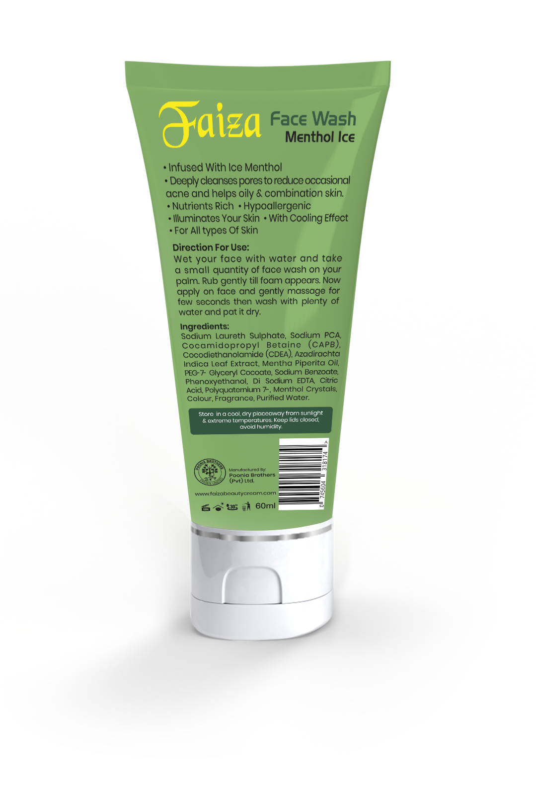 Faiza Menthol Facewash – Deep Clean & Fresh Glow