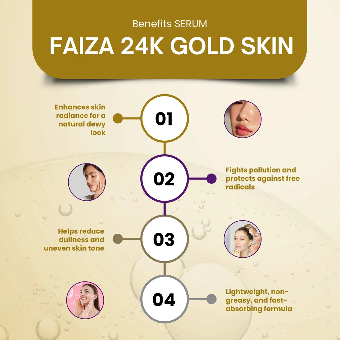 Faiza 24K Gold Skin Serum (30ml) - Faiza Beauty Cream