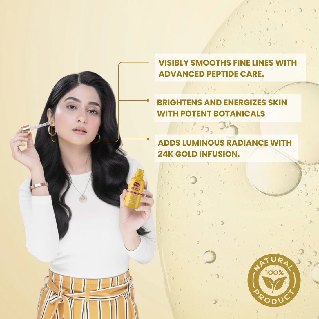 Faiza Cosmetics Skincare Bundle, 24K Gold Serum, Apricot Lotion, Omega 3 Beauty Cream, anti-aging routine, deep moisturizing, HD glow, dark spot solution