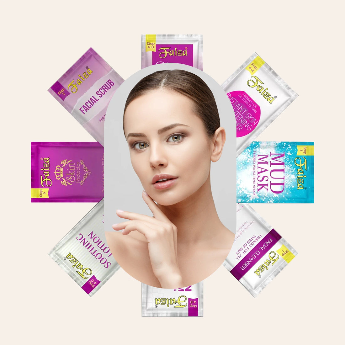 Faiza Skin 5 Step Polishing Kit box for flawless glowing skin and radiant shine at home.