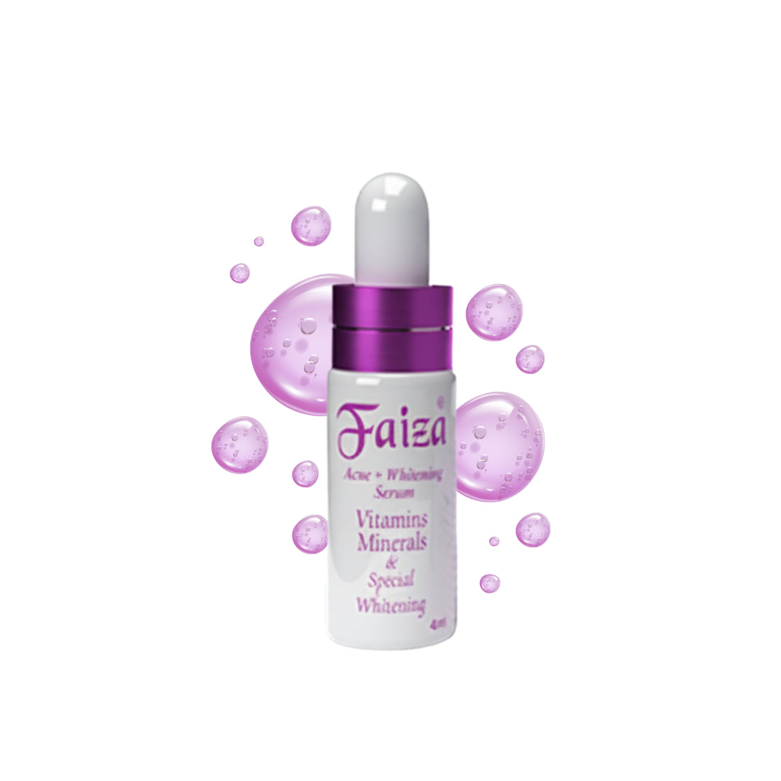 Faiza Acne + Whitening Serum small vial with Vitamins, Minerals and Special Whitening properties.