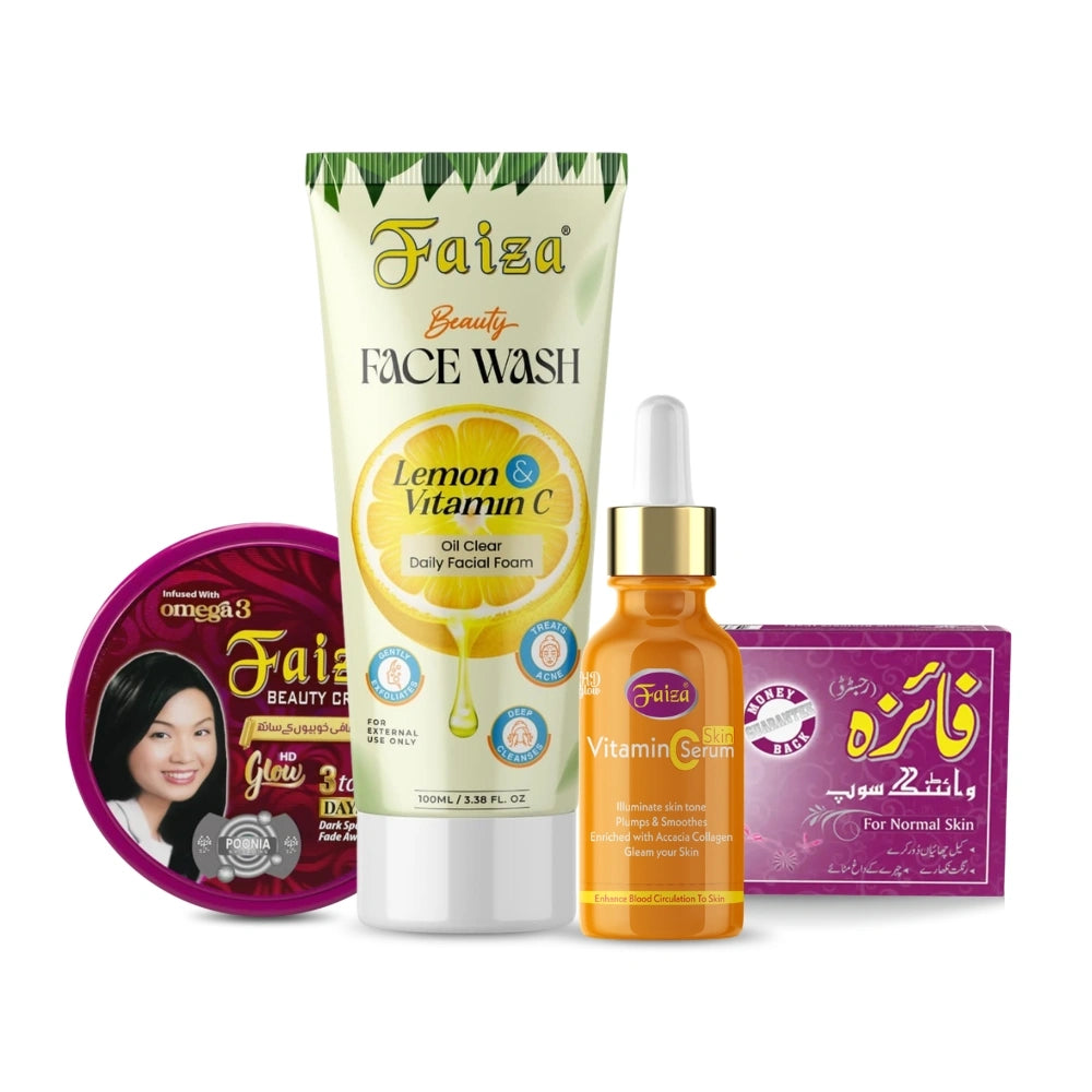 Faiza Beauty Face Wash with Lemon and Vitamin C for a morning citrus glow boost. Oil-free daily facial foam featuring bursting beads to cleanse, brighten skin appearance, and revitalize dull complexions.