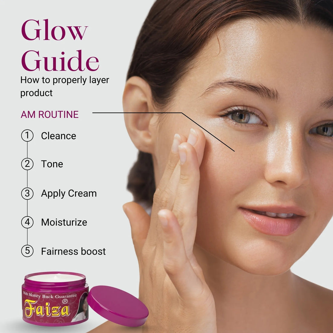 Faiza Cosmetics Perfect Radiance, Intense Whitening, Foaming Face Wash, Omega 3 Beauty Cream, HD Glow, dark spot corrector, skincare routine kit