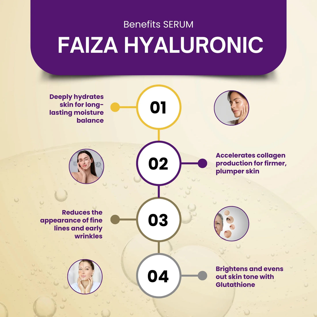 Faiza Hyaluronic + Glutathione Serum (30ml) - Faiza Beauty Cream