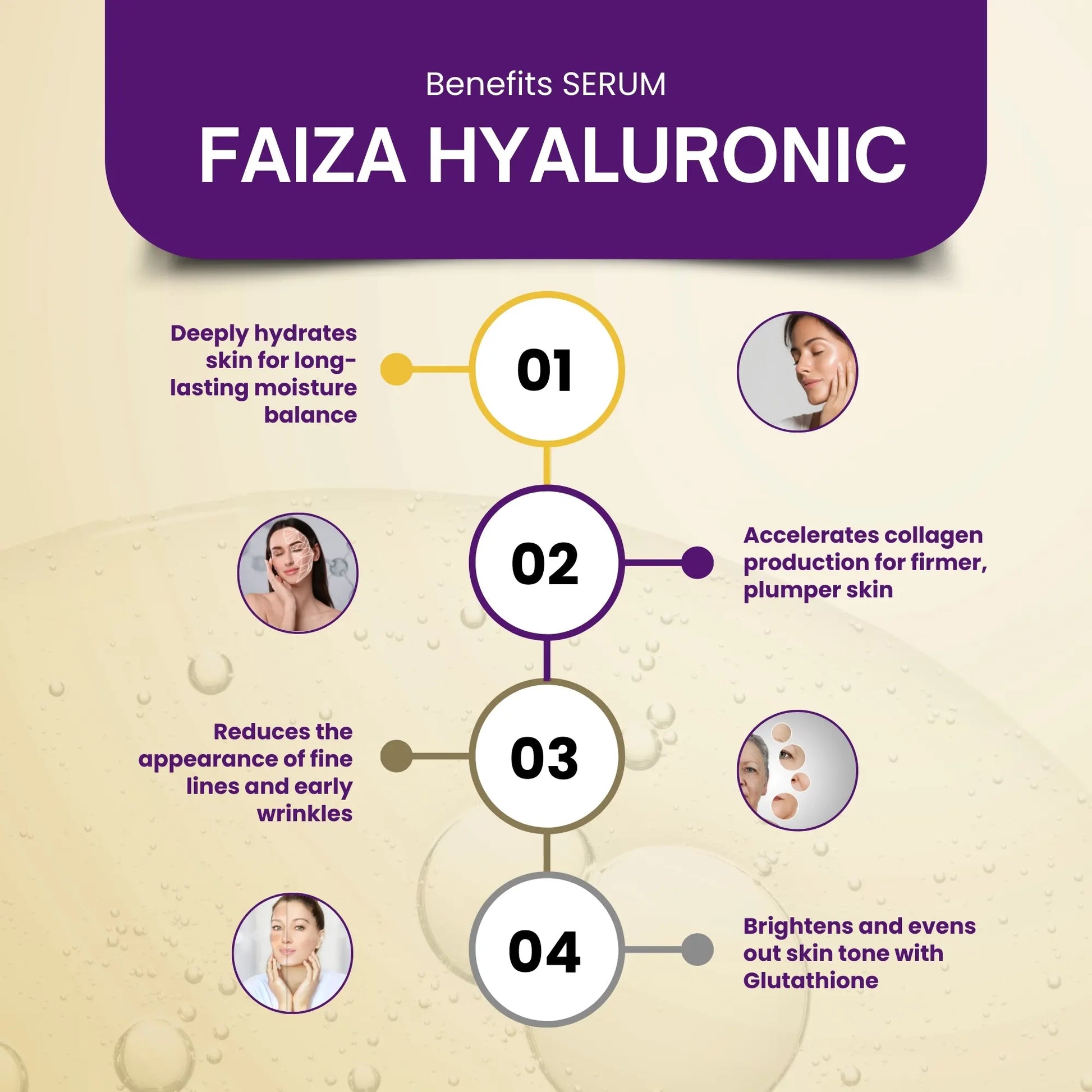 Faiza Hyaluronic + Glutathione Serum (30ml) - Faiza Beauty Cream