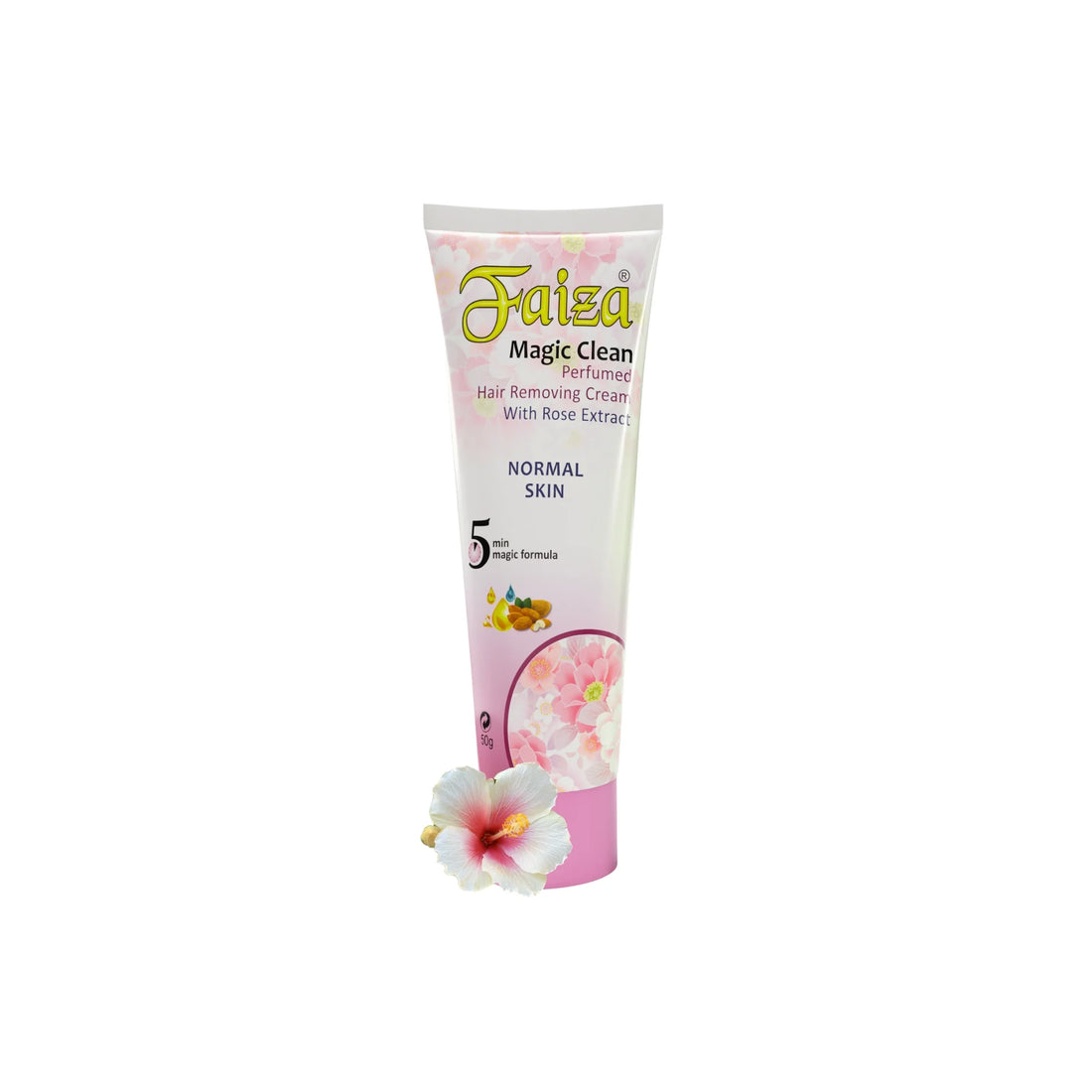 Faiza Cosmetics Magic Clean, Rose Extract, Normal Skin, perfumed hair removal cream, 5 min formula, silky touch, quick action
