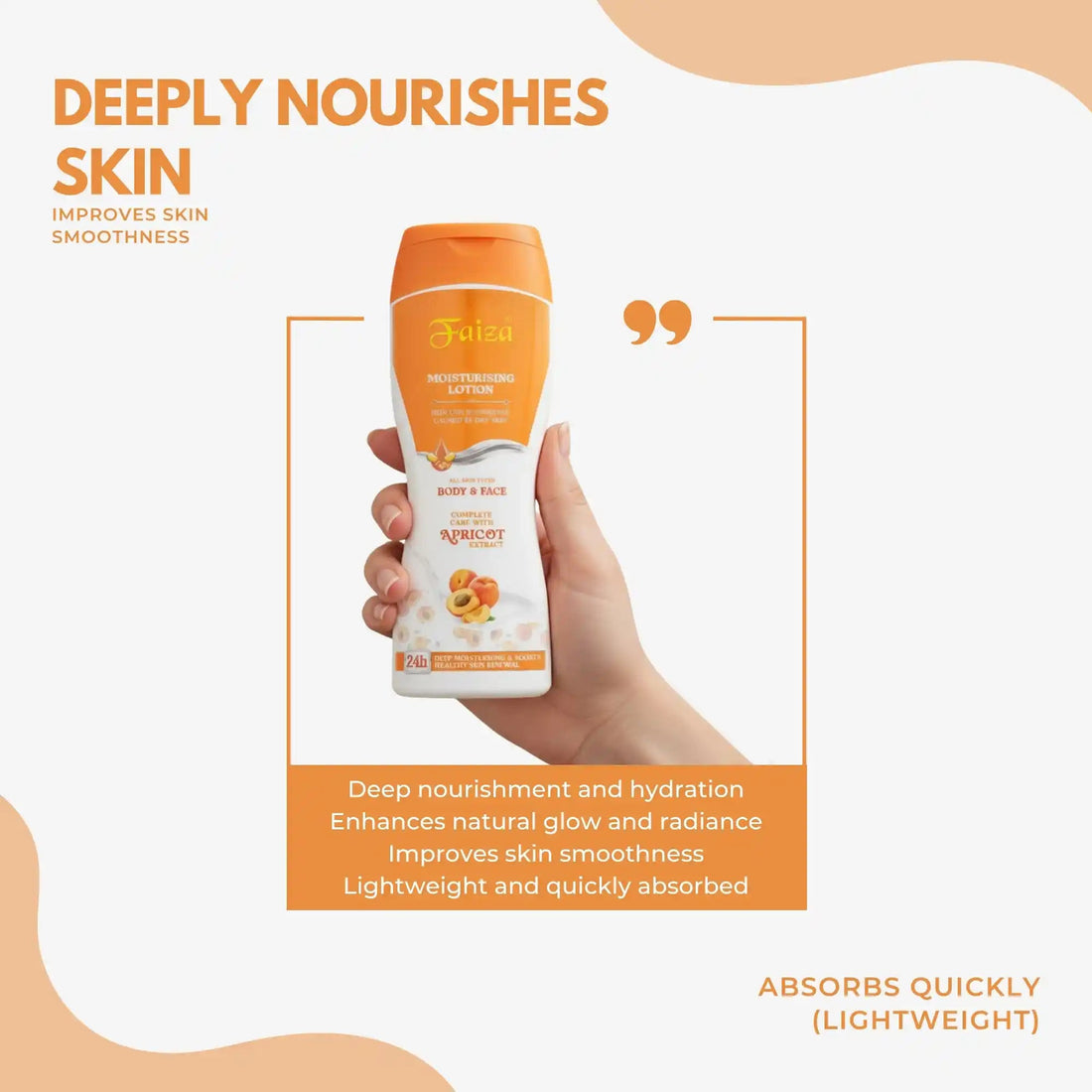 Faiza Moisturizing Lotion Apricot - Faiza Beauty Cream