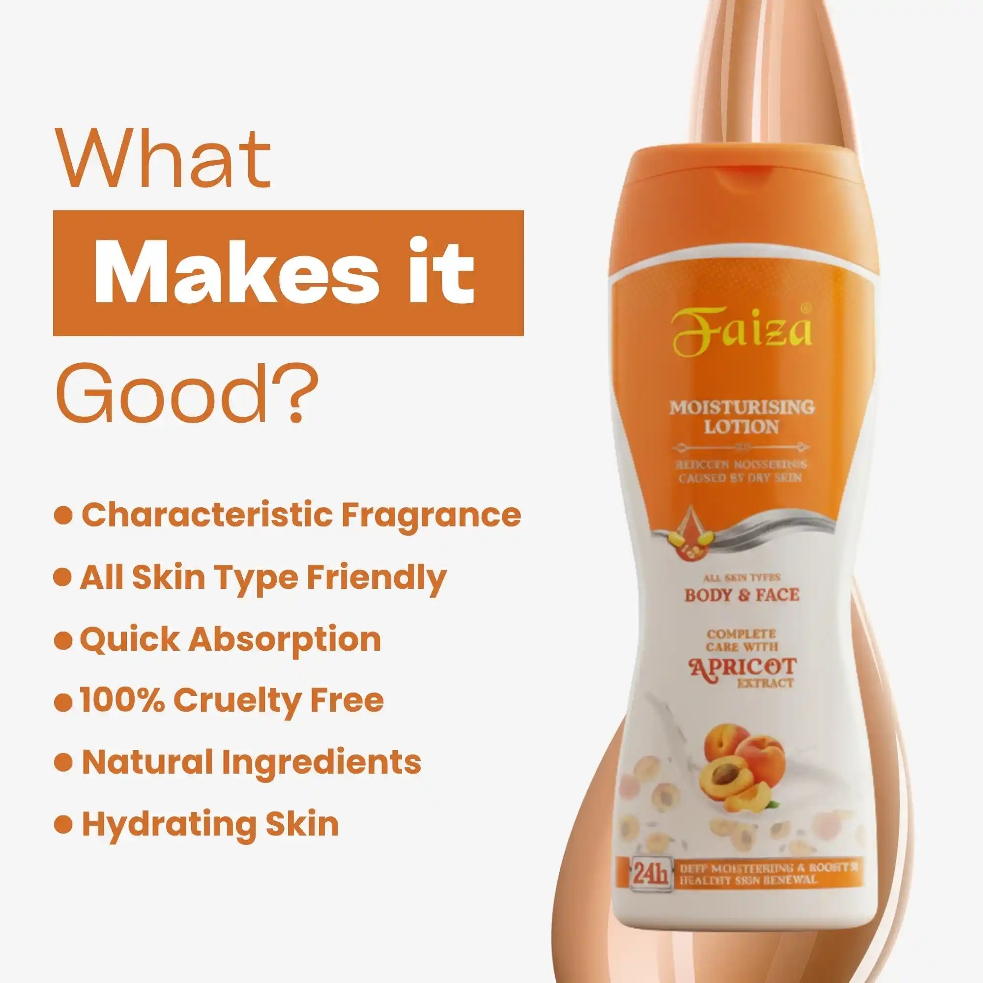 Faiza Moisturizing Lotion Apricot - Faiza Beauty Cream