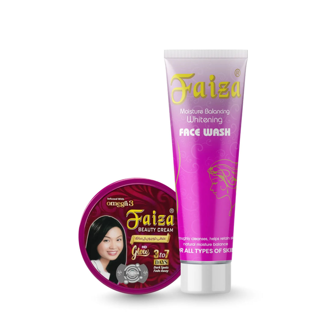 Faiza Cosmetics New Formula Facewash, Moisture Balancing Whitening, Cleanser, Brightening, Anti-Acne, all skin types, deep cleansing foam