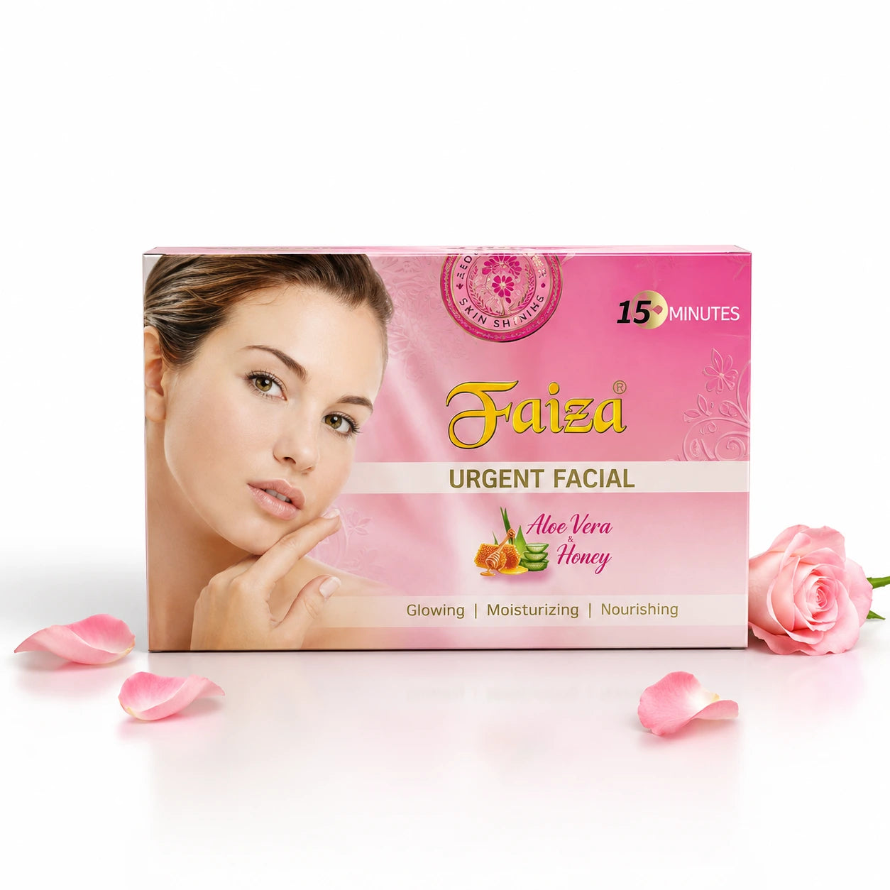 Faiza Cosmetics Urgent Facial, Aloe Vera Honey, 15 minutes instant glow, deeply cleanse, skin brightening, quick beauty touch-up, skin rejuvenation, anti-aging facial