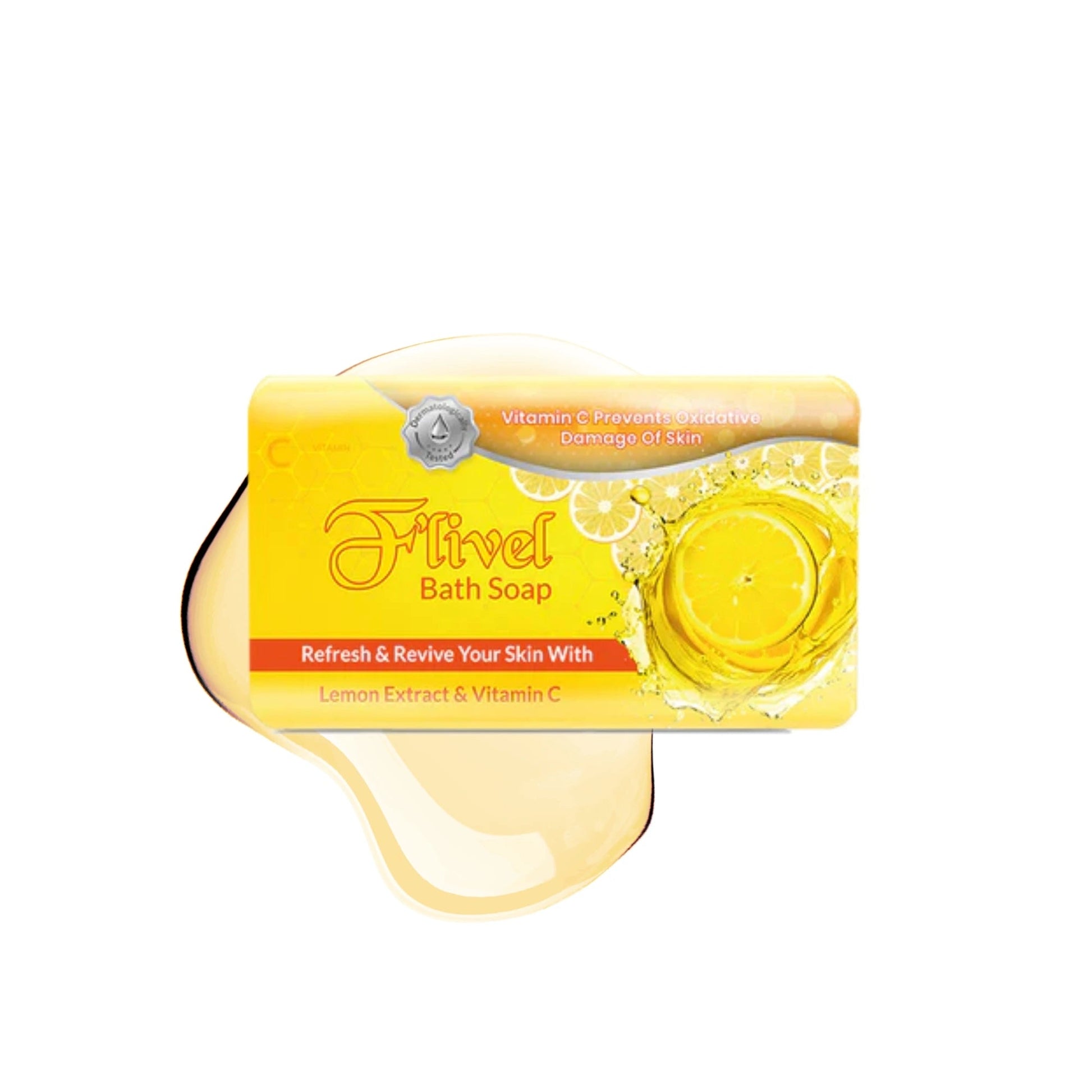F'livel refreshing lemon extract and vitamin C skin brightening bath soap bar