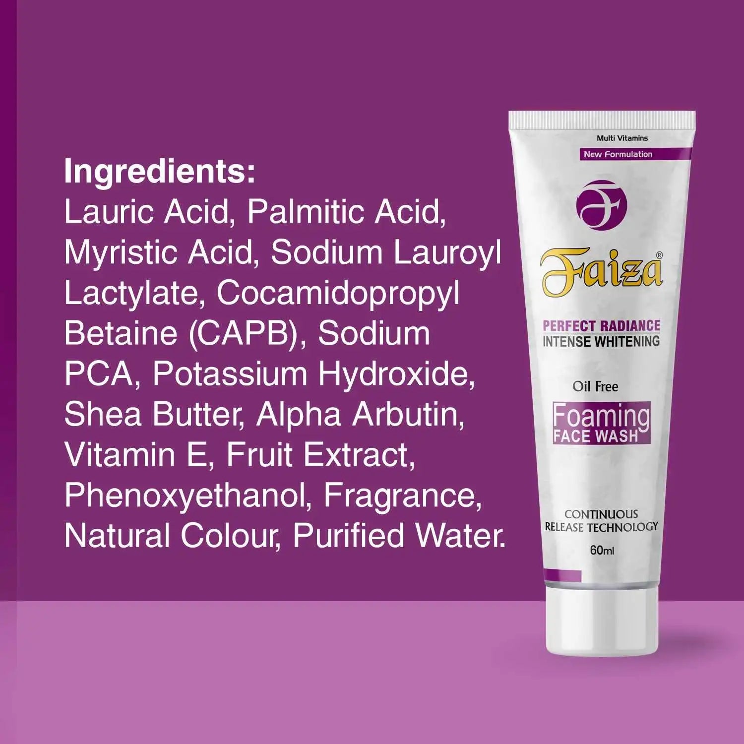 Foaming Face Wash (60ml) - Faiza Beauty Cream