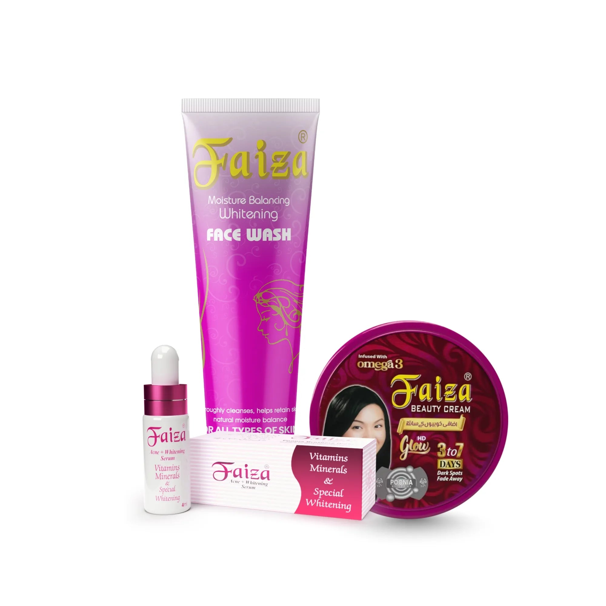 Glow & Care Pack - Faiza Beauty Cream facewash and serum
