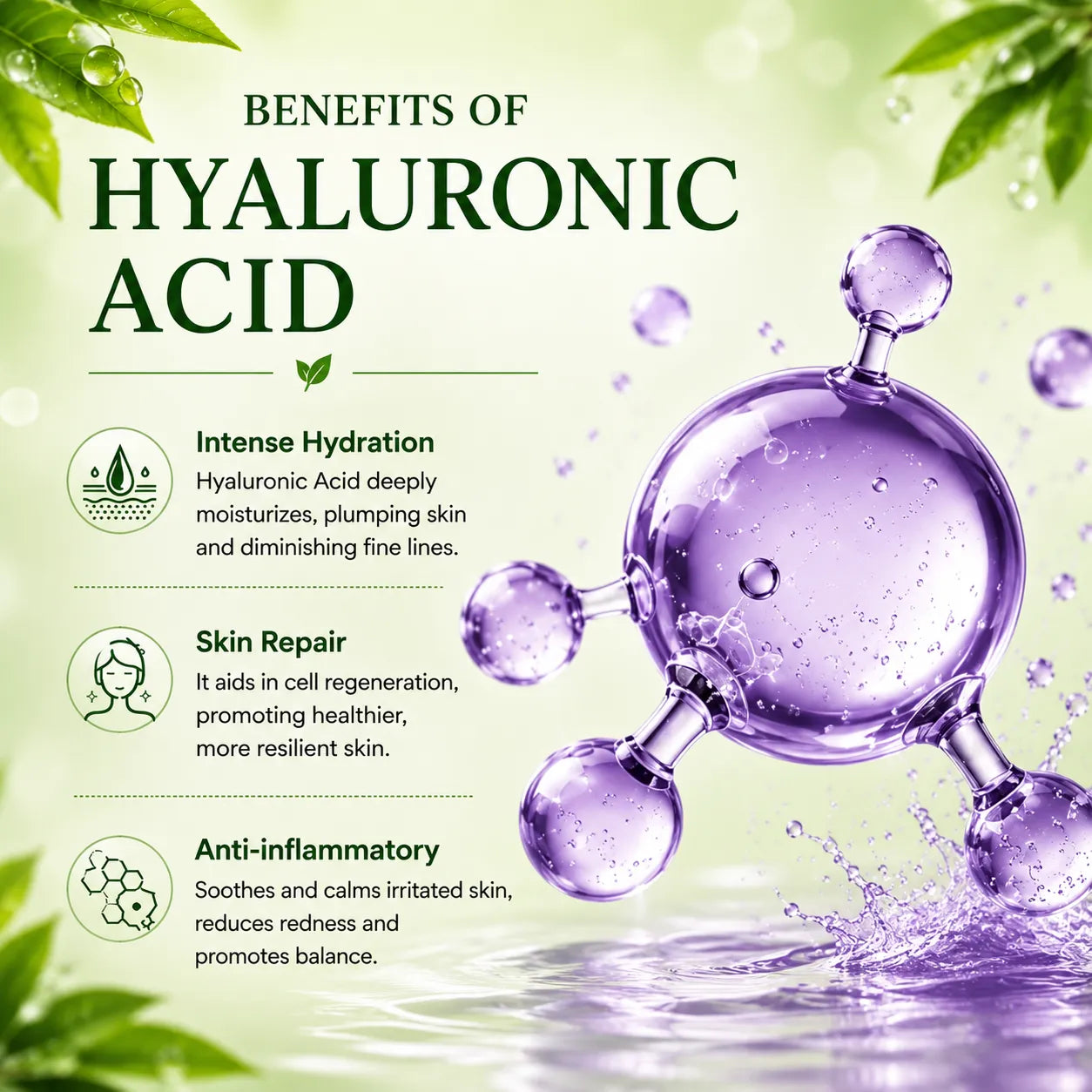 Natural power of Organic Aloe Vera by Faiza Cosmetics showcasing 230+ nutrients to hydrate, soothe, and brighten skin; includes firming and hypoallergenic benefits for healthy skin repair.