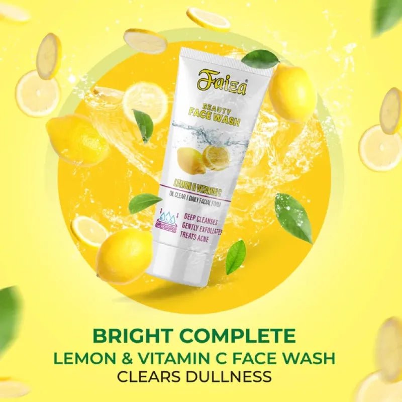 Lemon & Vitamin C Face Wash (100ml) - Faiza Beauty Cream