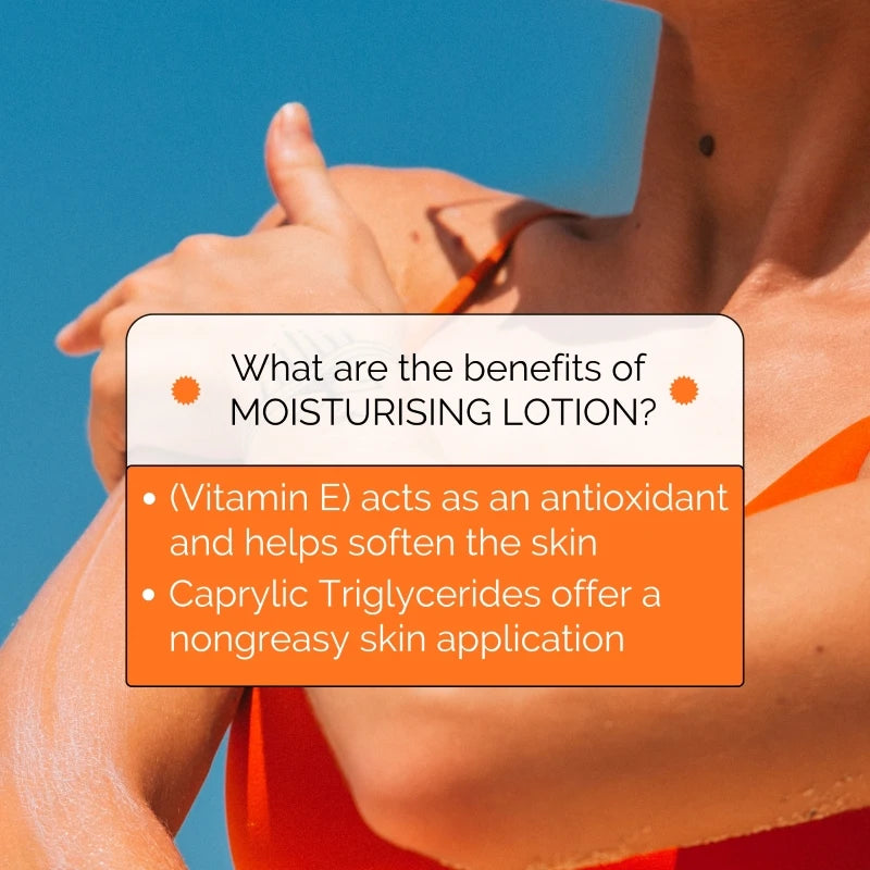 Moisturizing Lotion Benefits, Vitamin E antioxidant, nongreasy application, soften skin, Caprylic Triglycerides, dry skin damage repair, healthy skin
