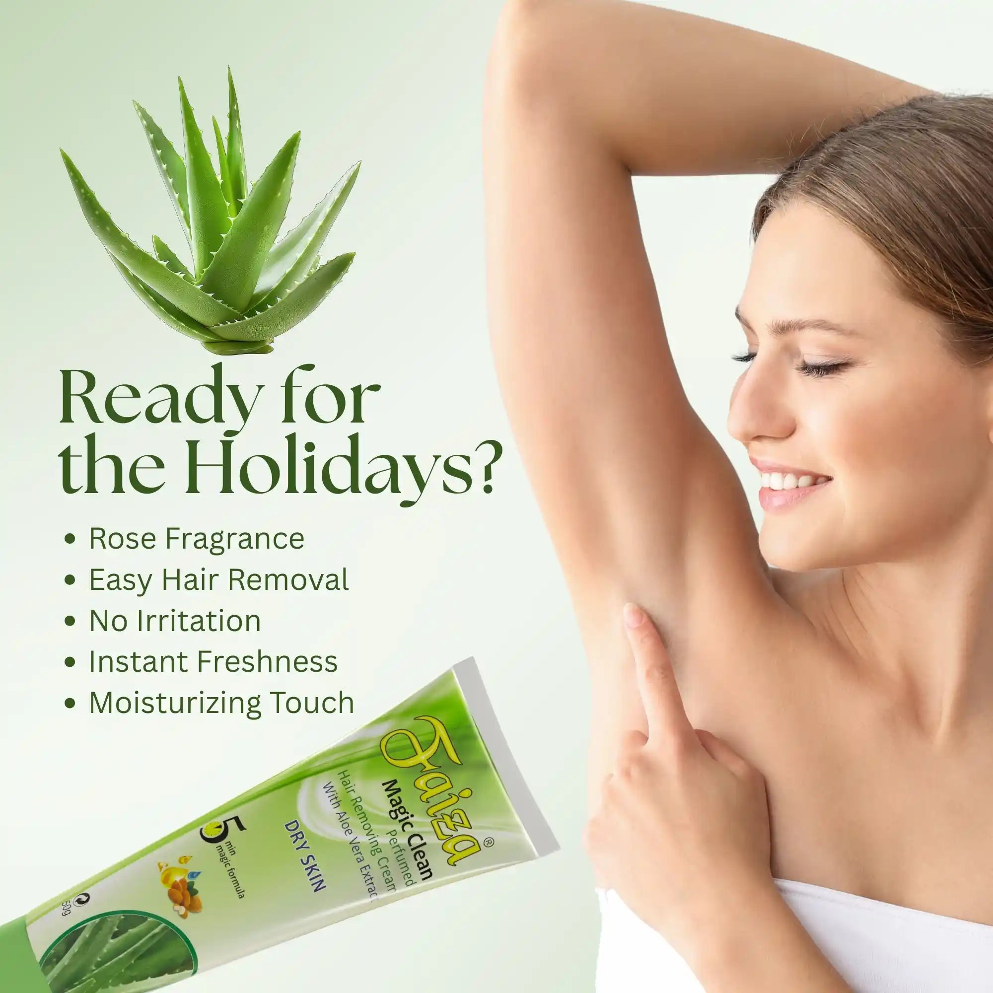 Holiday ready hair removal, Rose Fragrance, No Irritation, Instant Freshness, Moisturizing Touch, easy hair removal, smooth underarms
