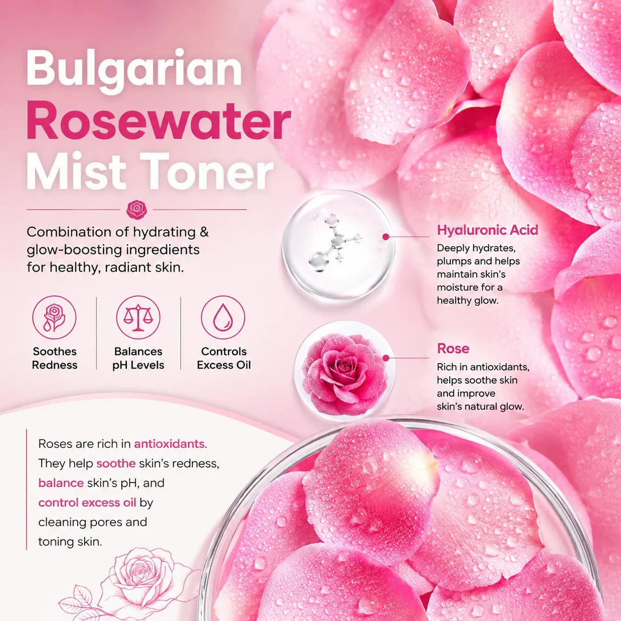 Faiza Rosewater Refreshing Facial Mist (100ml)